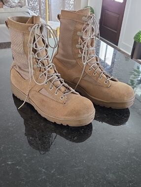 Bellville Tan Tactical Combat Boots - Lace-Up Military Style, 790V, Mens Size 10